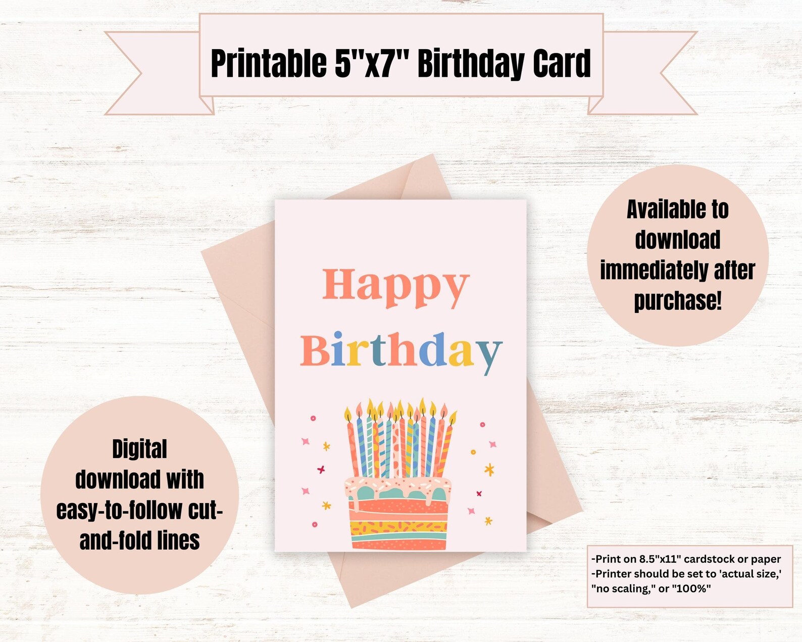 PRINTABLE Birthday Greeting Card Birthday Printable Card Digital ...
