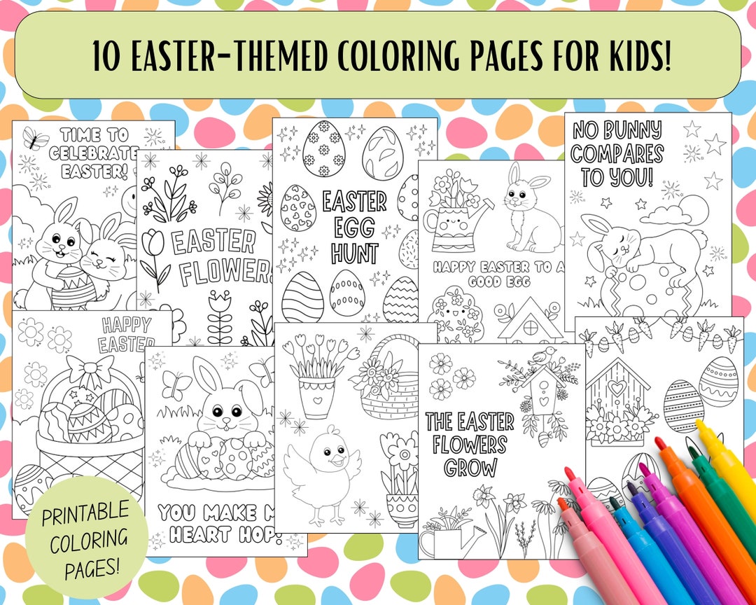 10 Easter-themed Coloring Pages for Kids | Printable Easter Coloring ...