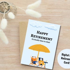 Carte de bonne retraite à imprimer | Carte de voeux de bonne retraite | Carte numérique bonne retraite