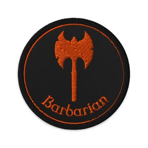Parche bordado de la clase bárbara de Dungeons and Dragons