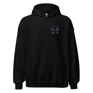 Sudadera unisex con emblema bordado "Haz magia, no guerra" - Sudadera con capucha mágica con cartas del tarot y escoba de bruja