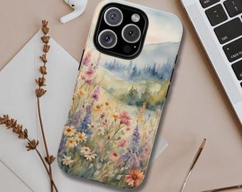 Phone Case, Wildflowers Design - Tough Case, Protective Cover, Floral Phone Case, Botanical Print, Floral Aesthetic, Gift for Her