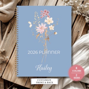 Personalized 2026 Planner, Hardcover Spiral Planner, Weekly Desk Calendar, Custom Stationery, Gift for Teacher, Notebook Monthly Planner