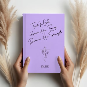 Personalized Journal With Flower Cross, Custom Name and Bible Verse Prayer Journal, Christian Gfit For Women, Best Friend Daughter Mom Gifts