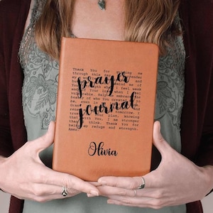 Personalisiertes Gebetstagebuch, benutzerdefiniertes Gebetsleder Notizbuch, christliches Geschenk Journal, Bibelarbeit, Gebetstagebuch, Glaubenstagebuch, Taufe Geschenk