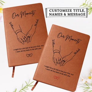 Personalized Matching Couples Journal, Custom Name Memory Book, Couple Gift, Anniversary Gifts For Him For Her, Valentine Gifts, Engagement