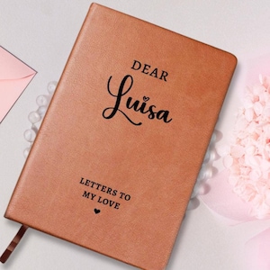Cartas para meu amor Diário personalizado, diário de couro com nome personalizado, presente de aniversário, presente de dia dos namorados para marido, esposa, namorado, namorada