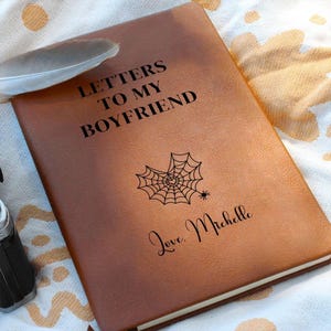 Cartas para meu namorado Diário personalizado, Diário de couro com nome personalizado, Presentes de aniversário, Presente de dia dos namorados para marido e mulher, Presentes para ele