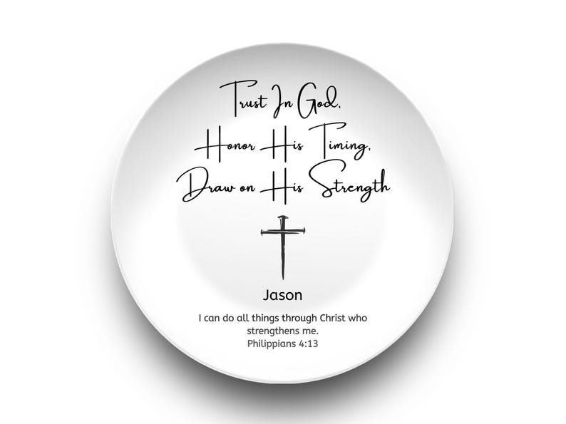 Personalized Christian Plate, Platter or Bowl – Custom Name & Bible ...
