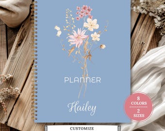 Agenda personalizada, agenda de espiral de tapa dura sin fechas, agenda semanal, agenda mensual, regalo para profesores, agenda para estudiantes, regreso a clases.