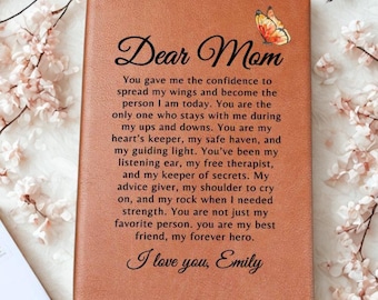 Dear Mom Journal, Personalized gift for Mom, Mother's Day gift, Custom Journal For Mom, Memory keepsake, Mom Birthday Gift, Unique Mom Gift