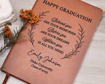 Personalized Graduation Journal, College Graduation Gift for Daughter & Son, High School Grad Gift, Masters Degree Grad Gift For Best Friend