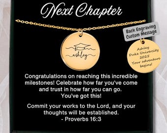 Personalized Next Chapter Necklace, Graduation Gift, College Graduation Gift For Daughter, Masters Degree Gift, Custom Christian Women Gift