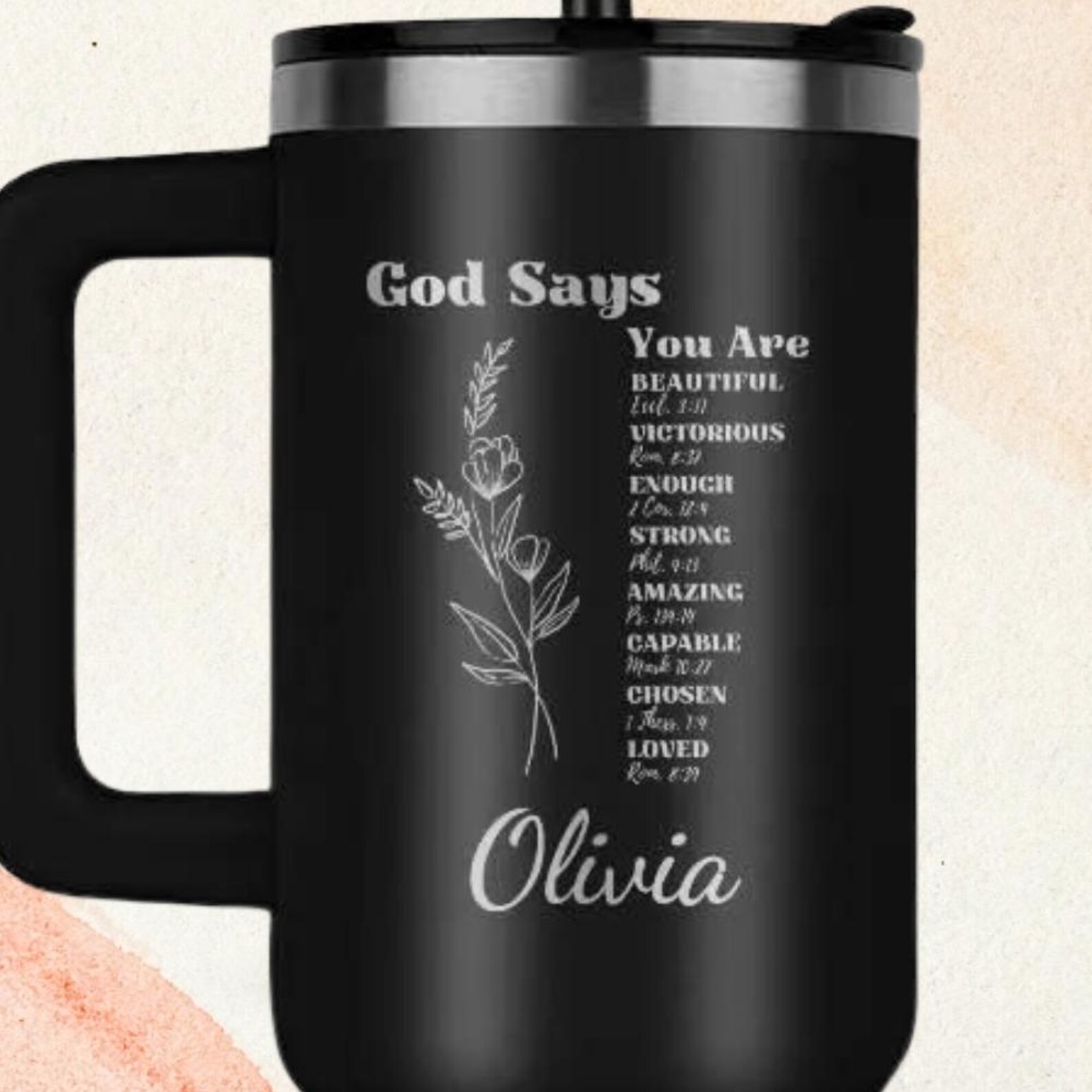 Hyturtle Personalized Christian God 40oz Tumbler With