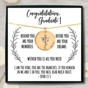 Personalized Graduation Necklace, College Graduation Gift For Daughter, High School Grad Gift Masters Degree Gift, Custom Christian Jewelry