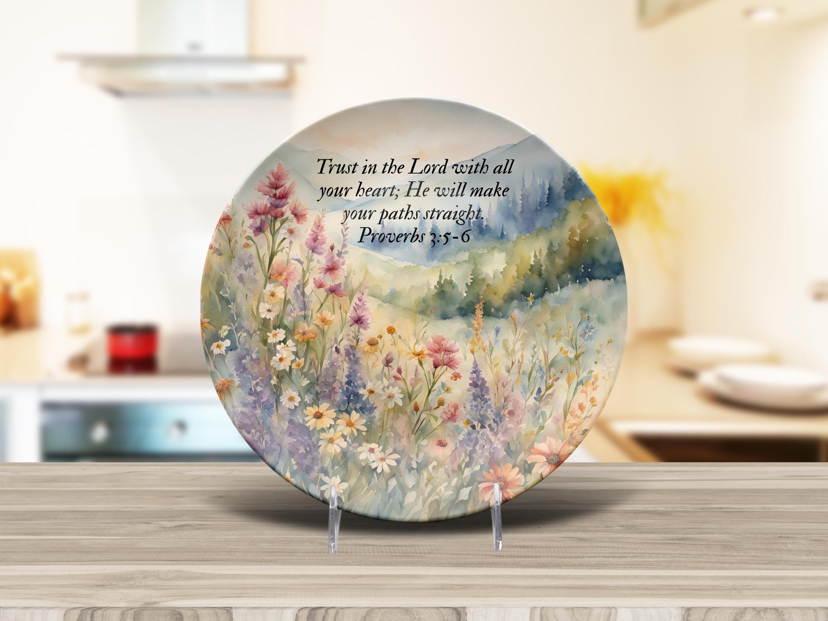 Personalized Platter With Bible Verse Christian Gift Wildflower Art ...