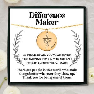 Personalized Difference Maker Necklace Gift, Retirement Gift, Mentor Gift, Nurse Teacher Appreciation Gift, Coworker gift, Thank You Jewelry