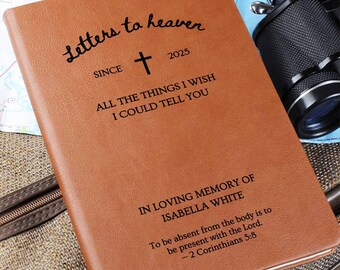 Diario del dolore personalizzato, regalo commemorativo cristiano, lettere al cielo in amorevole ricordo, regalo di condoglianze per la perdita del padre o della madre