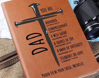 Personalisiertes Gebetstagebuch für Papa, benutzerdefinierte Bibel Vers Leder Journal, Vatertagsgeschenk, Geburtstag christliches Geschenk für Vater Papa Opa