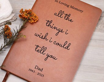 Gepersonaliseerde Memorial Journal, In Loving Memory Notebook, verlies van sympathie vader of moeder, herdenkingscadeau, aangepast rouwdagboek