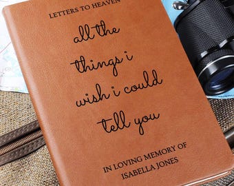 Diario commemorativo personalizzato, lettere al cielo in amorevole ricordo, regalo di condoglianze per la perdita del padre o della madre, regalo di lutto per la perdita di un figlio
