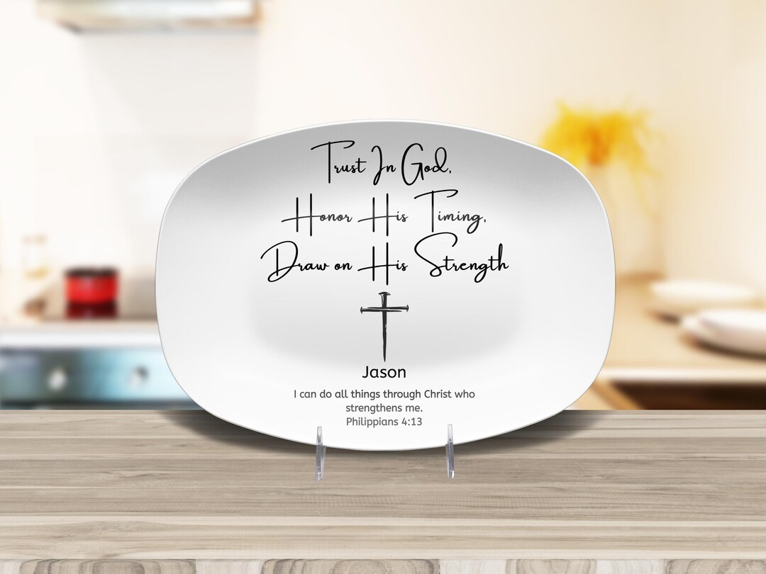 Custom Dinnerware With Name Bible Verse – Christian Plate, Platter ...