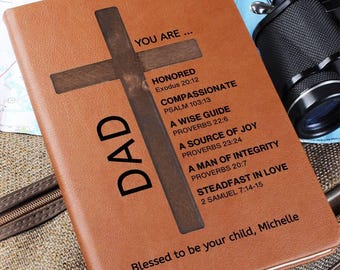 Personalisiertes Gebetstagebuch für Papa, benutzerdefinierte Bibel Vers Leder Journal, Vatertagsgeschenk, Geburtstag christliches Geschenk für Vater Papa Opa