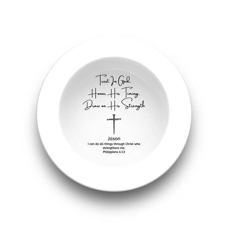 Personalized Christian Plate, Platter or Bowl – Custom Name & Bible ...