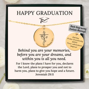 Personalized Christian Graduation Necklace, Graduation Gift For Her, College Graduation Gift, High School Graduation For Daughter, Sister