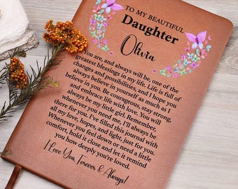 Personlig dagbok till min dotter, present till dotter från mamma eller pappa, personligt namnminne, speciell födelsedags- och examenspresent till dotter