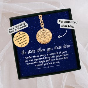 Porte-clés carte étoile d'anniversaire doré personnalisé, cadeaux d'anniversaire personnalisés pour fils, fille, petit-fils et petite-fille, cadeaux nièce de tante