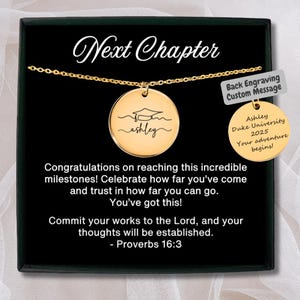 Personalized Next Chapter Necklace, Graduation Gift, College Graduation Gift For Daughter, Masters Degree Gift, Custom Christian Women Gift