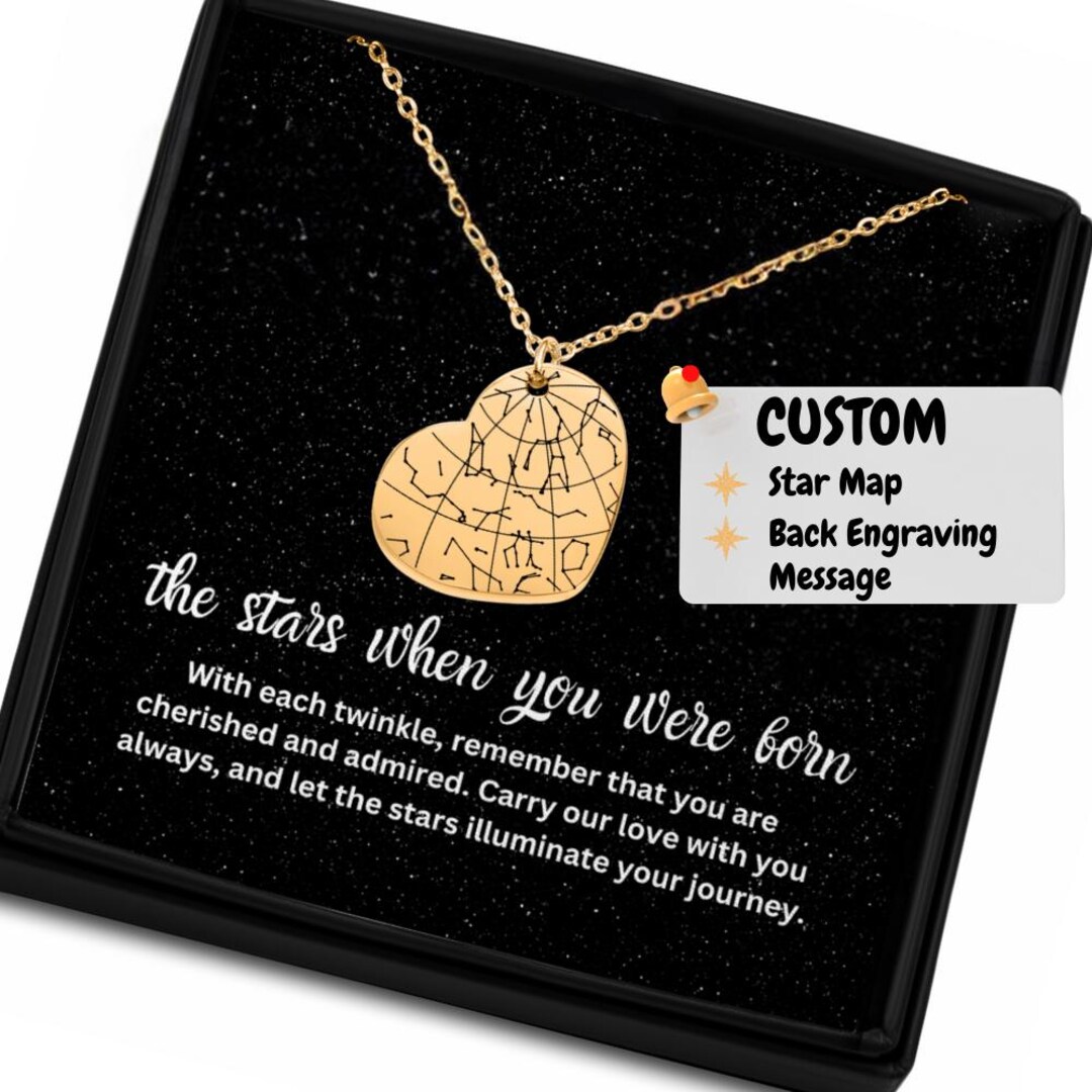 On the Day You Were Born Custom Star Map by Date Necklace, Personalized ...