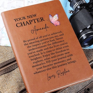 New Chapter Journal, Personalized Retirement Gifts for Women, Retirement Gift of Coworker, Nurse, Teacher, Police, Boss, Corporate Gifts
