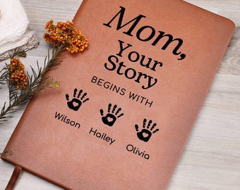 Diario "Mamá, tu historia comienza aquí", regalo personalizado para mamá, regalo del Día de la Madre, recuerdo especial para mamá, regalo de los hijos a la abuela, regalo de cumpleaños