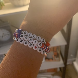 Buffalo bills beaded bracelet customizable