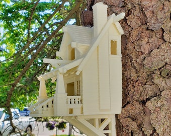 Colonial Birdhouse, 3D Printed, Art, Outdoor Decor, Outdoor Living, Nature, Birds, Animals, Garden Decor, Treehouse