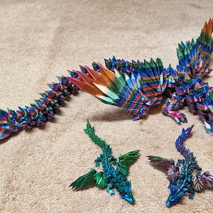 Winged Crystal Dragon by CinderWing3D, Shiny, Medieval, Mancave, Fantasy, 3D Printed, Mythical, Magical, Dungeons and Dragons, D&D, Monster