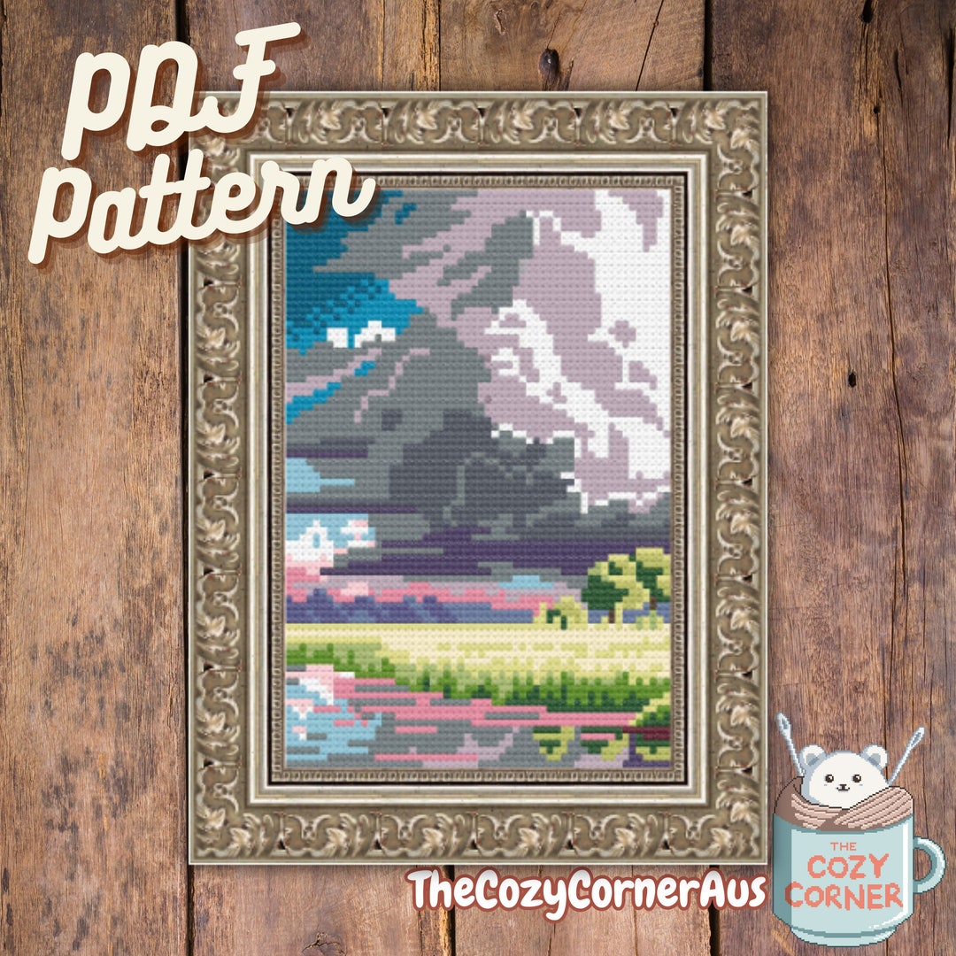 Full Coverage Cross Stitch PDF Pattern, Landscape, "cumulonimbus", Huge ...
