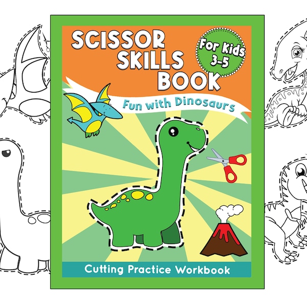 Scissor Skills Book for Kids: Fun with Dinosaurs