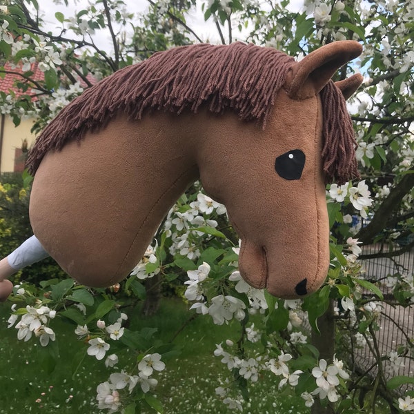 Hobby horse Chesnut, + Stick, 100% Handmade, Horse on the Stick