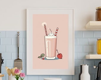 Minimalist Poster | Strawberry Milkshake