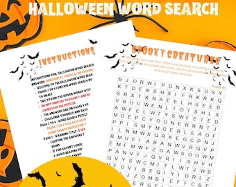 Halloween Printable Word Search | Halloween Word Search Puzzle | Halloween Party Game | Halloween Printable Game | Halloween Word Search