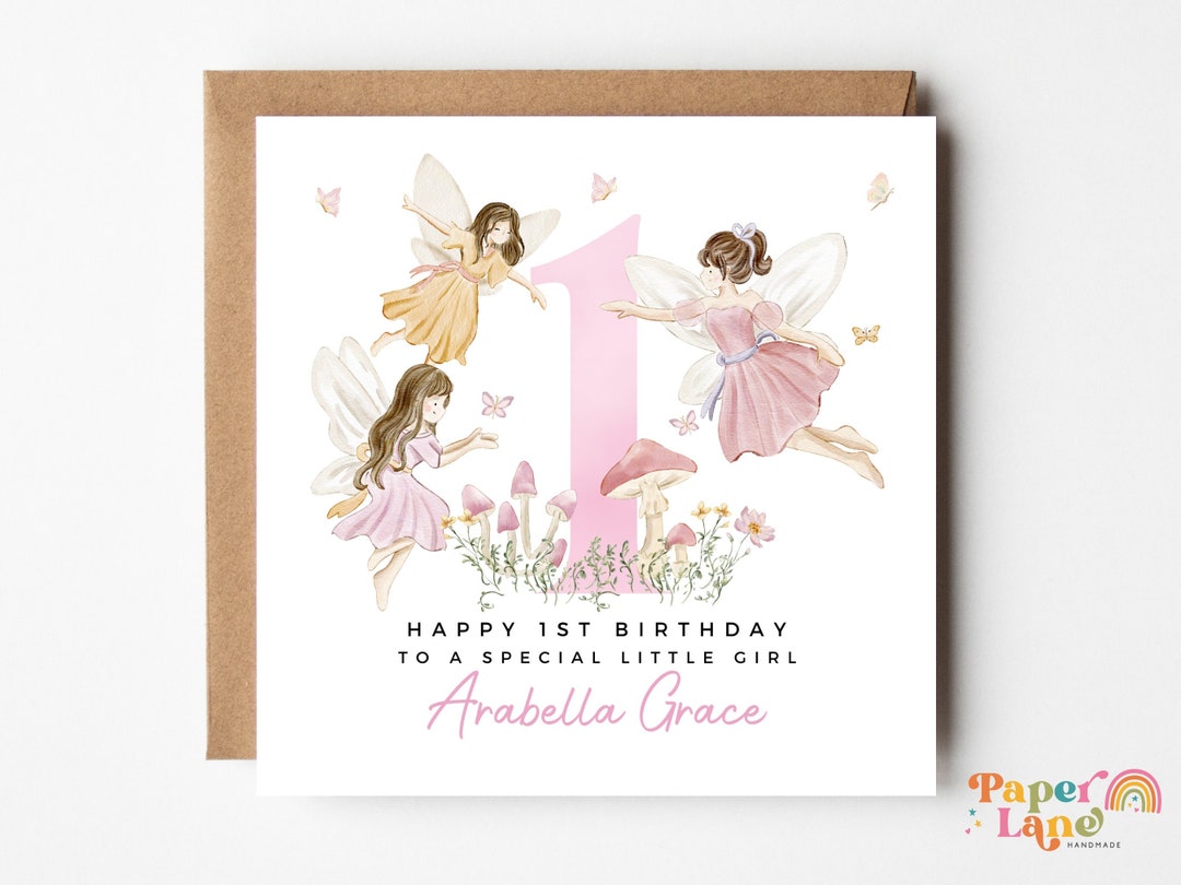 Personalised Fairy Magical Birthday Card 1st Birthday Card Any Age 1st ...