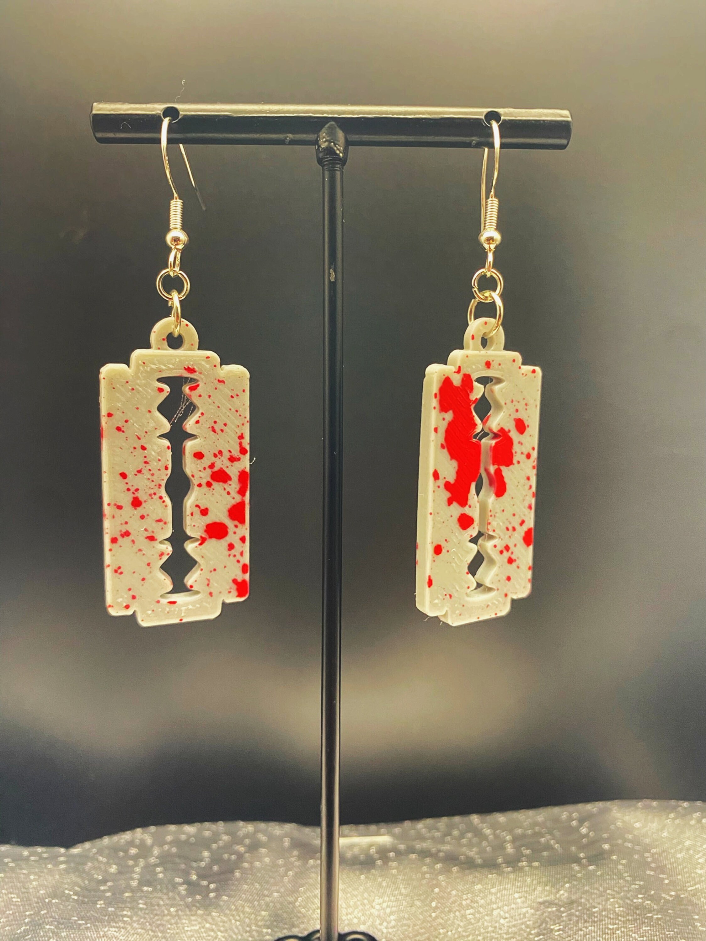 3D Printed Bloody Razor Earrings Gothic Jewelry - Etsy