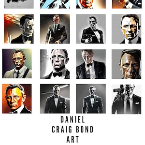 Daniel Craig - James Bond 007, Digital Download, Home Decor, Office Decor, Digital Art Print, Wall Art, AI Generated Art, Bond 007.