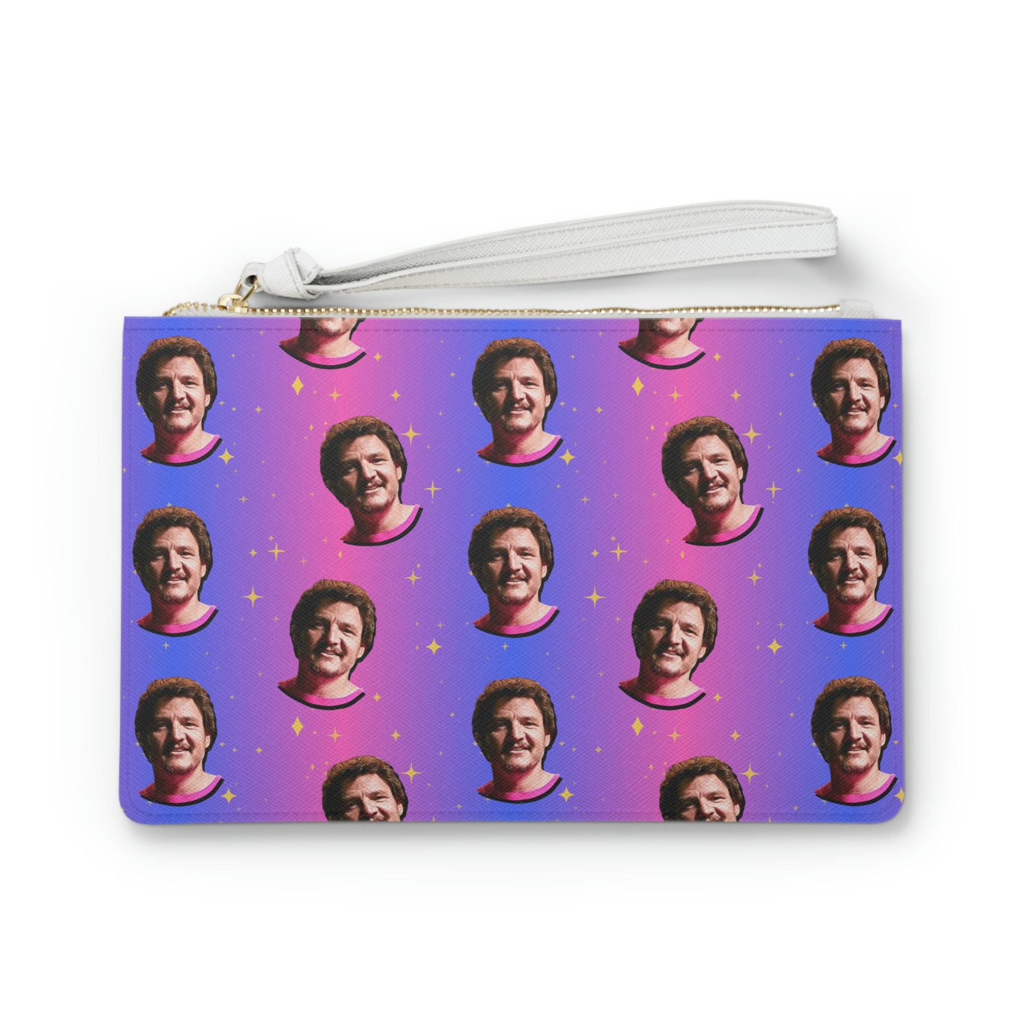 Pedro Faces on Pink and Purple Clutch Bag Etsy Ireland