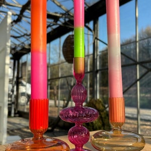 Neon dip dye LED kaarsen set van 2 – kleurrijke fluor decoratie kaarsen op batterij – moderne interieur woondecoratie bild 11