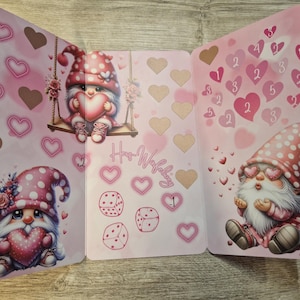 Klappkarte "Happy Valentinesday" zum Rubbeln, Würfeln und Abstreichen / Sparchallenge / Rubbelchallenge (Art. 1077)