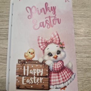 Klappkarte "Pinky Easter" zum Einheften mit Abstreichen, Würfeln und Rubbeln / Rubbelchallenge / Sparchallenge (Art. 1108)